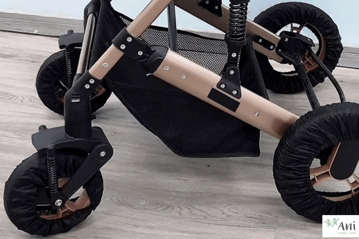 Baby Reifenschutz für Kinderwagenräder 1 Stück Radschutz Abdeckungen  Schwarz Kinderwagen Buggy Groß Offen 9